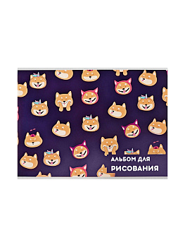 Альбом д/рис А4 40л на скрепке Веселые корги обл мел карт бл офс 100г/м2 7859648