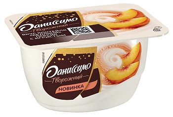 Продукт творожный ДАНИССИМО коктейль Беллини персик с игристым 5,6% 130г без ЗМЖ