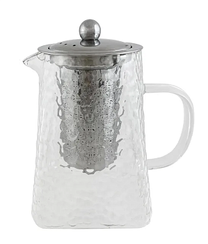 Чайник заварочный 950мл стекл с крышкой из нерж стали 15.5х15,5х11см 1346 Atmix