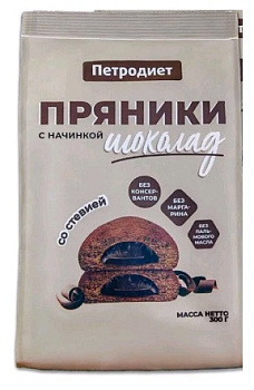 Пряники ПЕТРОДИЕТ шоколадные со стевией 300г