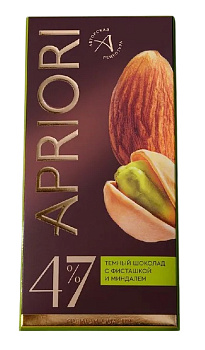 Шоколад темный APRIORI с фисташкой и миндалем 85г
