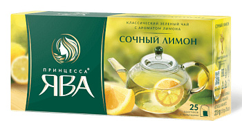 Чай ПРИНЦЕССА ЯВА зеленый лимон 37,5г (25*1,5г) 