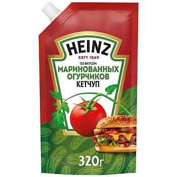 Кетчуп HEINZ со вкусом маринованных огурчиков 320г дой-пак