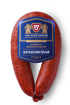 Колбаса ОМСКИЙ БЕКОН Краковская кат.Б п/к н/о 380г
