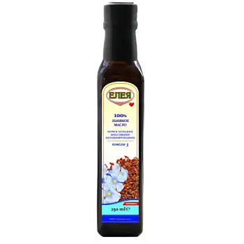 Масло льняное ЕЛЕЯ нерафинированное 250мл ст/б