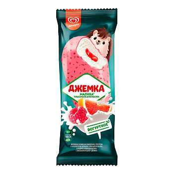 Мороженое Джемка  эскимо с йогуртом клубника/красный апельсин в глазури 57г
