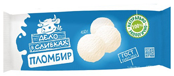Мороженое Пломбир Дело в сливках 15% 450г Продукт без ЗМЖ