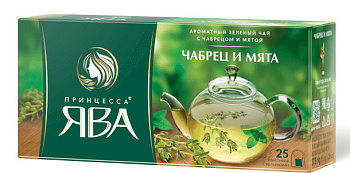 Чай ПРИНЦЕССА ЯВА зеленый чабрец и мята 37,5г (25*1,5г) 