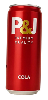Напиток среднегазированный P&J Кола 0,33л ж/б