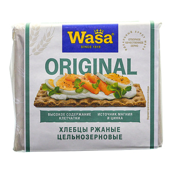 Хлебцы WASA ржаные цельнозерновые 205г