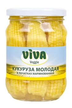 Кукуруза VIVA Veggie маринованная початки 370мл с/б