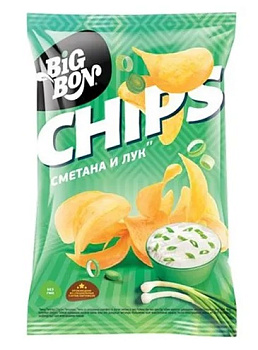 Чипсы картофельные БигБон Сметана и Лук 50г