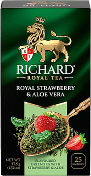 Чай RICHARD Royal Strawberry & ALOE VERA зеленый (25*1,5г) 37,5г