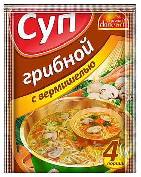 Суп РУССКИЙ АППЕТИТ Грибной с вермишелью 60г