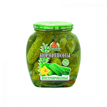 Огурцы корнишоны МЕДВЕДЬ ЛЮБИМЫЙ Премиум 500мл  с/б