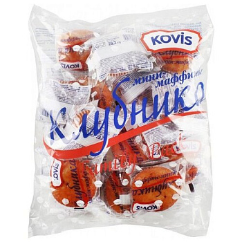 Кекс КОВИС мини-маффины Клубника 470г