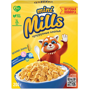 Хлопья кукурузные Mini Mills 200г