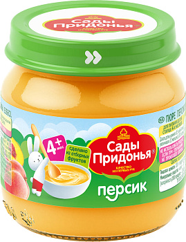 Пюре САДЫ ПРИДОНЬЯ персик с 4мес 80г с/б