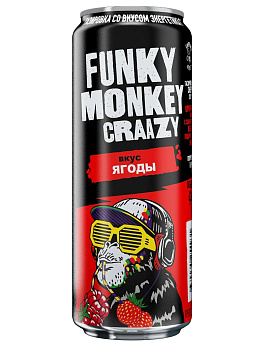 Напиток газированный Funky monkey craazy вкус Ягоды 0,45л ж/б