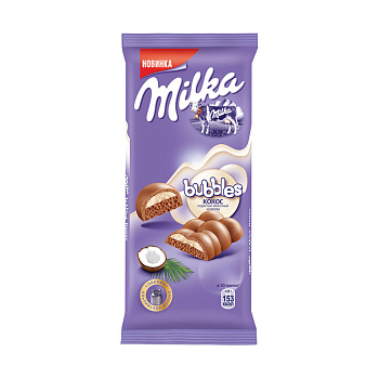 Шоколад MILKA Баблс молочный пористый с кокосом 87г