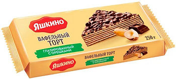 Торт вафельный ЯШКИНО Ореховый глазир. 250г 