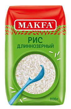 Крупа рис МАКФА длиннозерный 800г м/у