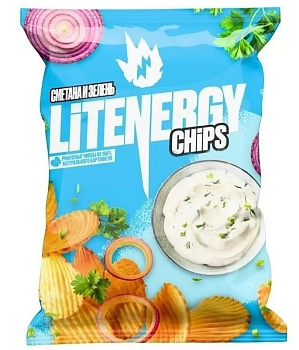 Чипсы LIT ENERGY рифленые Сметана зелень 120г