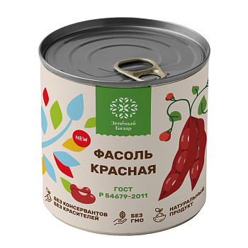 Фасоль красная ЗЕЛЁНЫЙ БАЗАР натуральная ГОСТ ж/б ключ 425мл