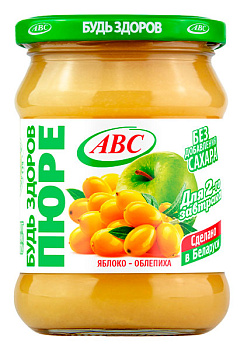 Пюре АВС яблочно-облепиховое 450г с/б