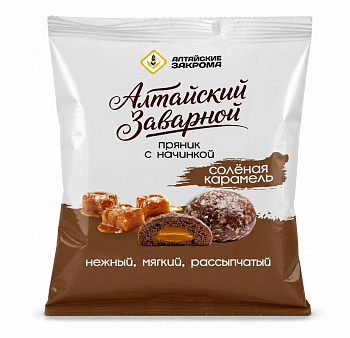 Пряник Алтайский заварной с начинкой со вкусом соленой карамели 300г