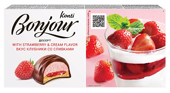 Десерт КОНТИ Bonjour souffle Клубника со сливками  232г 