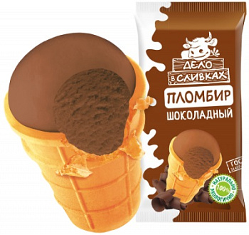 Мороженое Полярис Дело в сливках пломбир шоколадный 15%  90г Продукт без ЗМЖ