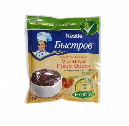 Каша 5 злаков с изюмом и орехами