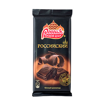 Шоколад РОССИЯ Российский темный 82/75г 