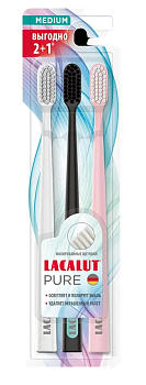 Зубная щетка LACALUT® Pure средней жесткости 2+1