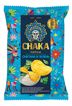 Чипсы картофельные CHAKA Сметана и зелень 60г