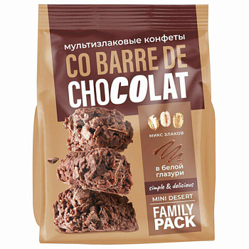 Конфеты мультизлаковые Co barre de CHOCOLAT с темной конд глазурью 135г