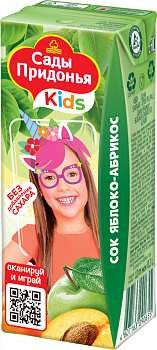 Сок САДЫ ПРИДОНЬЯ д/малышей Яблоко/абрикос с 5мес 0,2л т/п