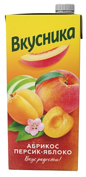 Напиток сокосодержащий ВКУСНИКА Абрикос-персик-яблоко 1,93л т/п