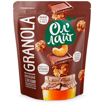 Мюсли хрустящие медовые Ол`лайт шоколадные с орехами 60г