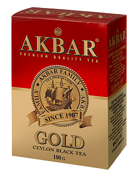 Чай AKBAR черный Голд лист 100г