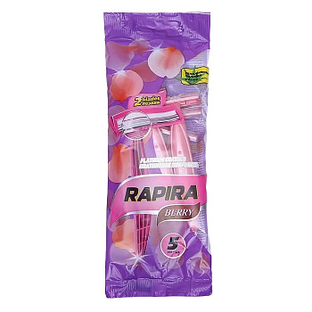 Станок бритвенный RAPIRA Berry однораз. розовый с алоэ 5шт