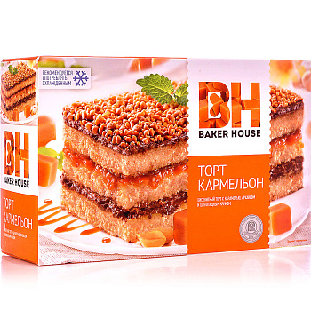 Торт бисквитный BAKER HOUSE Кармельон 350г