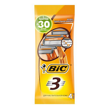 Станок одноразовый BIC 3 Алоэ вера 4шт