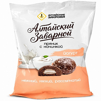Пряник Алтайский заварной с начинкой со вкусом йогурта 300г