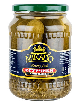 Огурцы MIKADO маринованные 700мл с/б