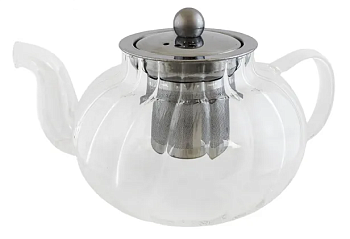 Чайник заварочный 800мл Волна стекл круглый с метал ситом 15,5х12,5х14,5см 4980 Atmix