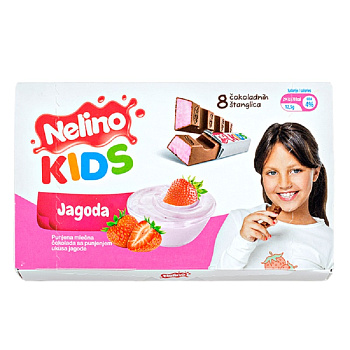 Шоколад NELINO KIDS с клубничной начинкой 100г
