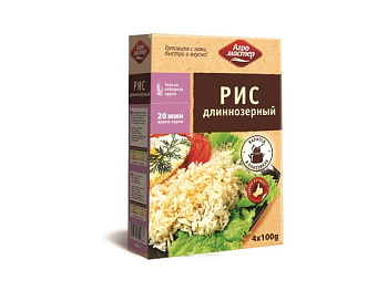 Крупа рис длинозерный АГРОМАСТЕР (4*100г) 400г