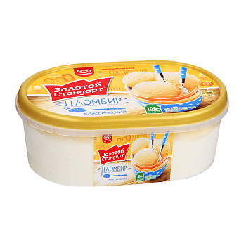 Мороженое Инмарко ЗОЛОТОЙ СТАНДАРТ Пломбир Классический 475г Продукт без ЗМЖ